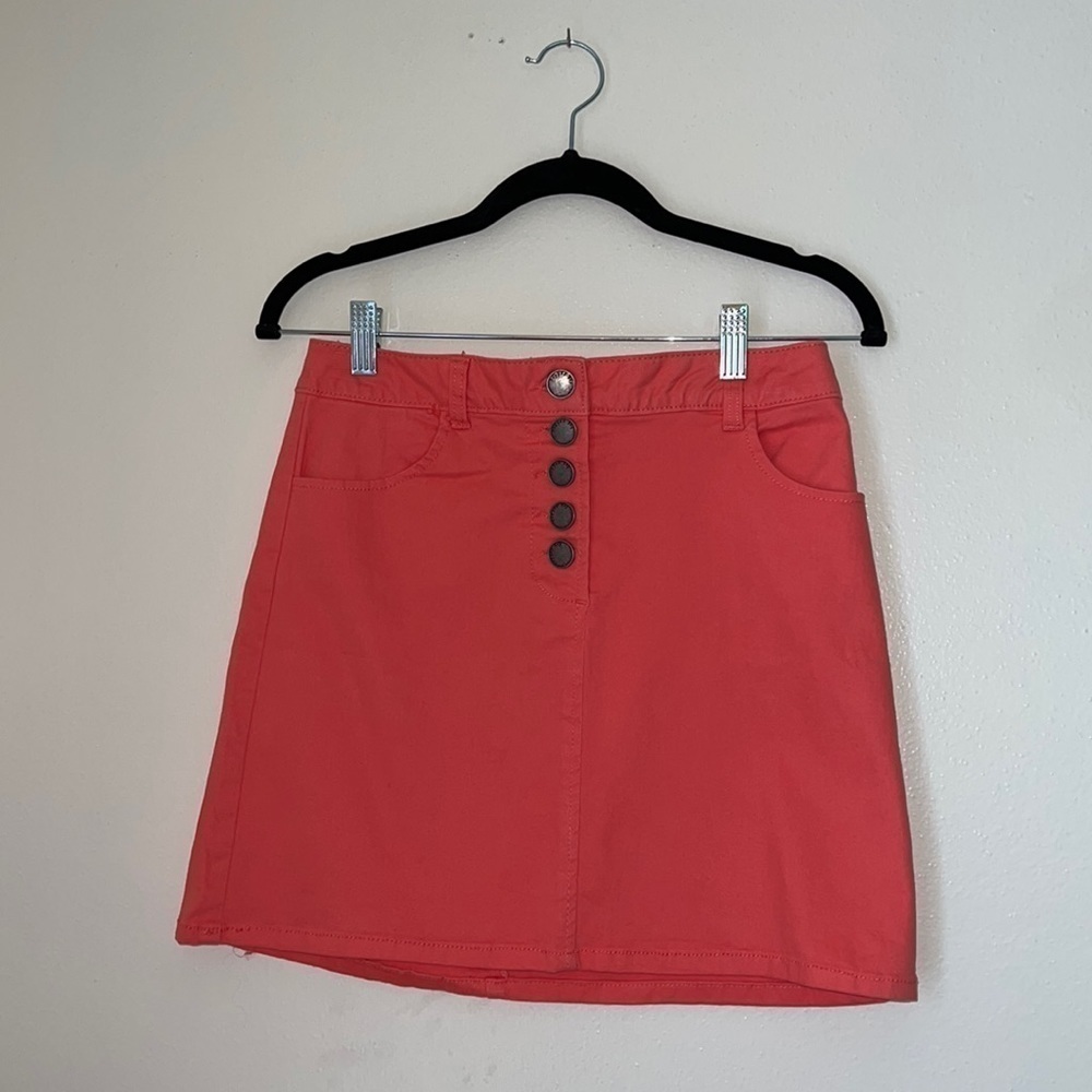 NWT- Copper key skirt - denim skirt - size 7 juniors - coral
